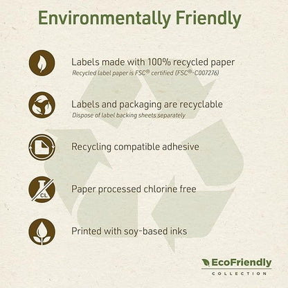 Avery EcoFriendly Recycled Shipping Labels, 2" x 4", White, Permanent Adhesive, Laser & Inkjet Printers, 250 Total, Great for Shipping and Mailing, Product Merchandising, and More (48263)