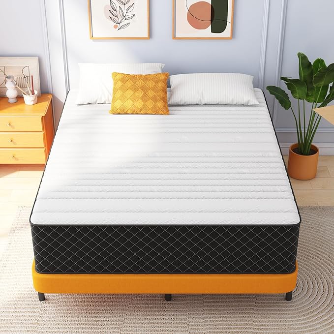 Twin Mattress 12 Inch – Hybrid Memory Foam & Pocket Spring Bed in a Box, Medium Firm, Cooling Comfort & Pressure Relief, 120-Night Trial