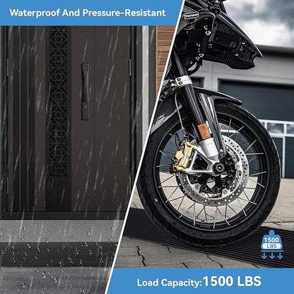 1" Rise Threshold Ramps for Doorways 40 in Floor Transition Strip Self-Adhesive Wheelchairs Ramps, Edge Door Threshold Reducer Transition Strips for Home Steps (Black, 2 PC)
