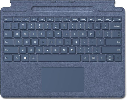 Microsoft Surface Pro Signature Keyboard, Backlit Keys and Large Trackpad, Durable and Smooth Alcantara Material, Sapphire Colour, 10.01 x 12.53 x 0.7 inches