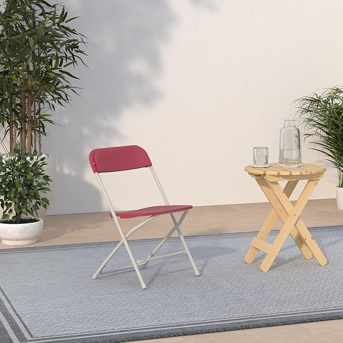 Flash Furniture Hercules Series Plastic Folding Chair - Red - 650LB Weight Capacity Comfortable Event Chair - Lightweight Folding Chair