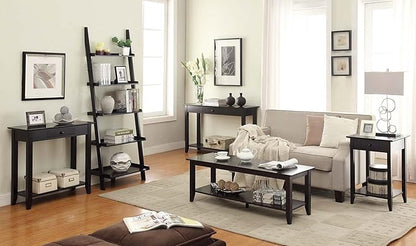Convenience Concepts American Heritage 5 shelves Bookshelf Ladder, Black