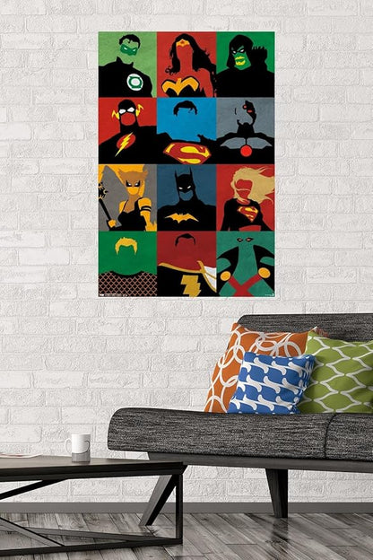 Trends International DC Comics - Justice League - Minimalist Wall Poster, 22.375" x 34", Premium Unframed Version