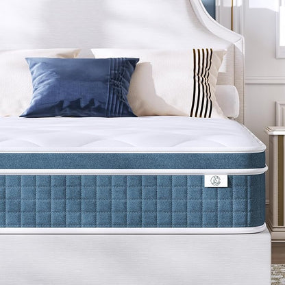 Twin Mattress 10 Inch, Hybrid Twin Size Mattress in a Box, Twin Bed Mattress with Individual Pocket Springs and Pressure-Relieving Memory Foam, Breathable, Medium Firm Mattress 75"x39"x10"