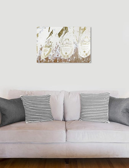 The Oliver Gal Artist Co. Drinks and Spirits Wall Art Canvas Prints 'Vintage Champagne Gold'