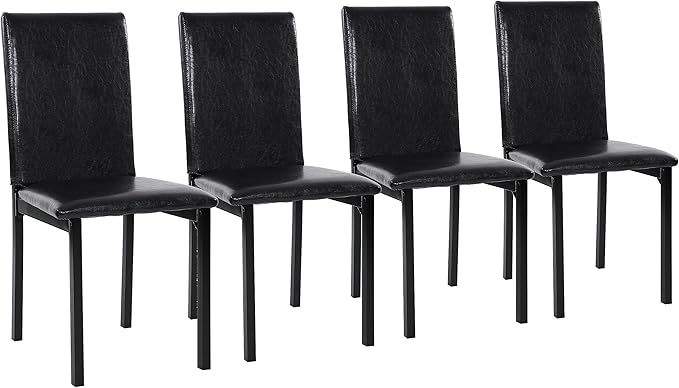 Homelegance 2601 Tempe PU Upholstered Chair (Set of 4), Dining Height, Brown