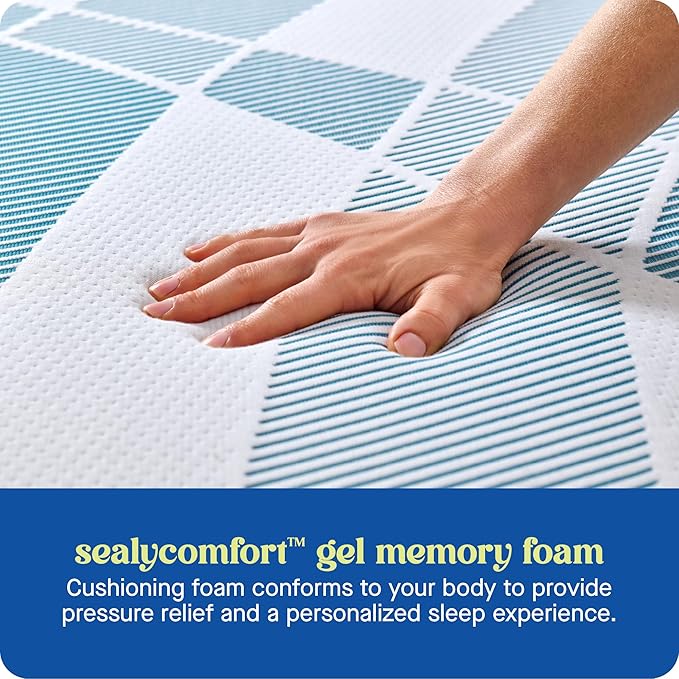 Sealy Dreamlife 14” Foam Mattress-in-a-Box, Full, SealyComfort Gel Memory Foam, SealySupport Transition Foam, Machine Washable Cover