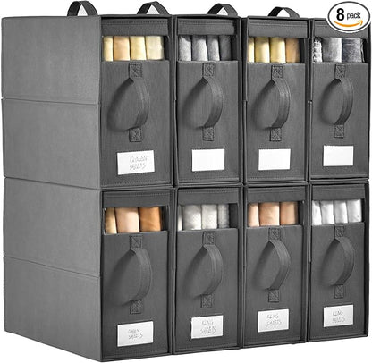 Bed Sheet Organizers and Storage,8 Pack Linen Closet Organizers and Storage, Foldable Bedding Storage for Bedsheets,
