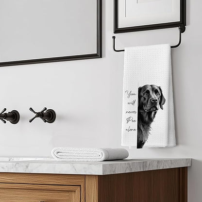 Funny Black Lab Gifts Hand Towels for Bathroom Decor, Black Labrador Retriever Gifts,You Will Never Pee Alone Funny Dog Bathroom Hand Towels, 16x24 Inches