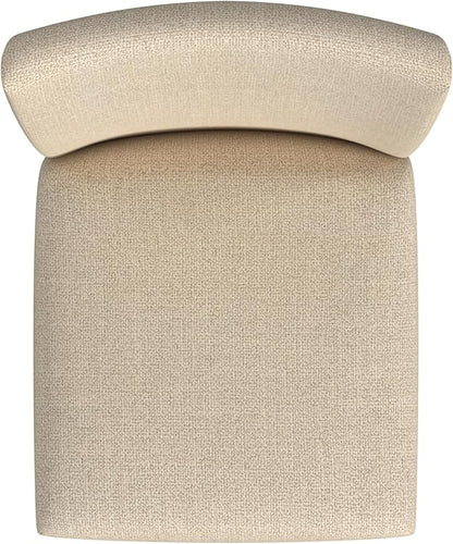 HomePop Home Decor | Nailhead Trim Counter Height Bar Stools | 24 Inch Bar Stools | Decorative Home Furniture (Flax Tan)