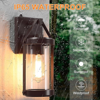 LONEDRUID Dusk to Dawn Sensor Outdoor Wall Sconce Lighting Waterproof Exterior Porch Lantern Rustic Outside Garage Light Fixtures Wall Mount for House Patio Front Door
