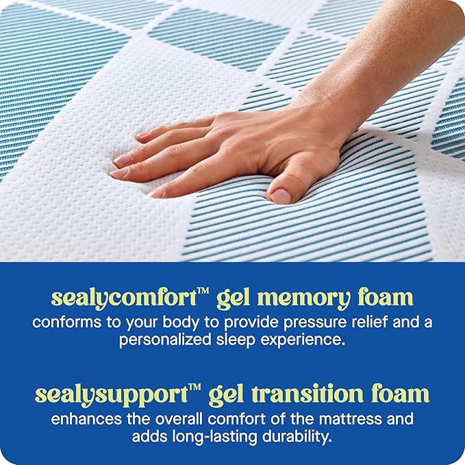 Sealy Dreamlife 8” Foam Mattress-in-a-Box, King, SealyComfort Gel Memory Foam, Surface-Guard Technology, Breathable Comfort