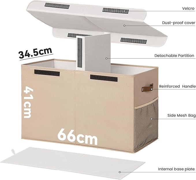 80L Large Toy Storage Box with Lid, Large Toy Box Chest for Kids, Girls and Boys, Nursery Room and Living Room, 26"x13" x16"- Dark Khaki