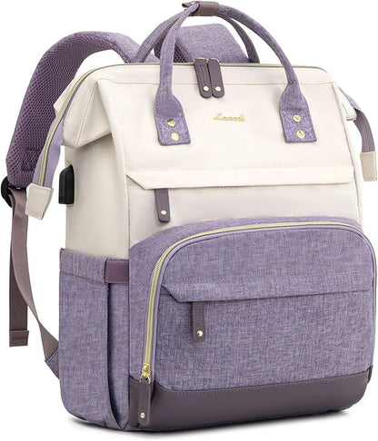 LOVEVOOK Laptop Backpack for Women, 15.6 Inch Work Business Backpacks Purse With Large Capacity, Waterproof Nurse Bag College Bookbag for School, Waterproof Casual Daypack for Travel