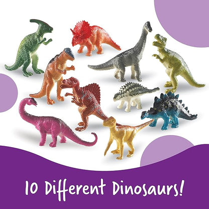 Learning Resources Dinosaur Counters - 60 Pieces, Ages 3+, Toddler Montessori Toys, Stacking Shape, Gifts For Boys And Girls, Sorting And Matching Skill Activities