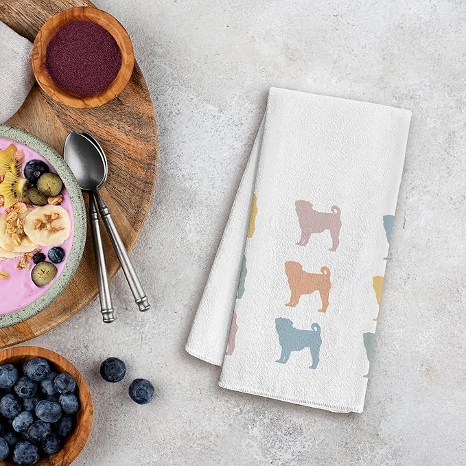 Pug Gifts Kitchen Towels - Pug Dog & Decorative Hand Towels, 1624 Inches