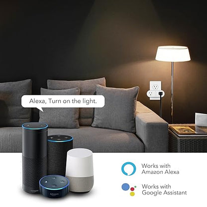 HBN Smart Plug 15A, WiFi&Bluetooth Outlet Extender Dual Socket Plugs Works with Alexa, Google Home Assistant, Remote Control with Timer Function, No Hub Required, ETL Certified, 2.4G WiFi Only