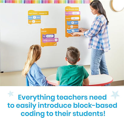 hand2mind Scratch Block-Based Coding Magnetic Demonstration Set, Learn to Code STEM Activities, Computer Science and Programming for Kids, Coding for Kids 8-12, STEM Classroom Science Teacher Supplies