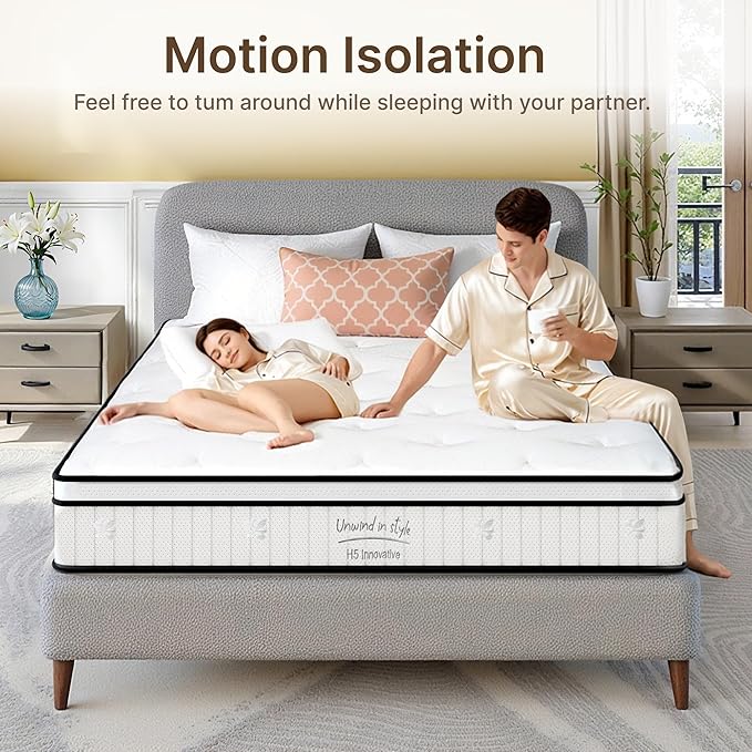 Full Size Mattress, 12 Inch Medium Firm Foam Hybrid Mattress with Individual Pocket Springs for Motion Isolation & Edge Support, Mattress in A Box CertiPUR-US Certified