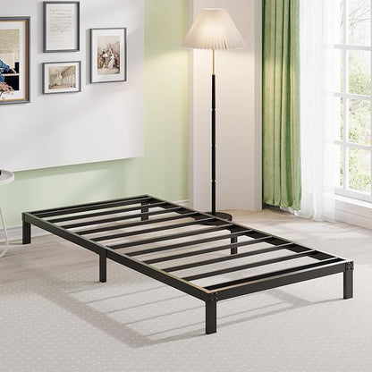EMODA 6 Inch Twin XL Bed Frames No Box Spring Needed, Heavy Duty XL Twin Metal Platform Bed Frame, Noise Free, Easy Assembly, Black