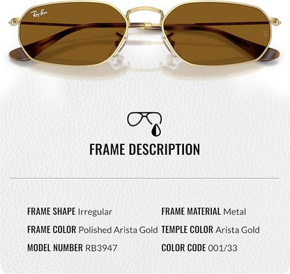 Ray-Ban RB3947 Square-Round Shaped Sunglasses for Men & Women with Official RAYBAN Eyewear Kit – Classic Timeless Design