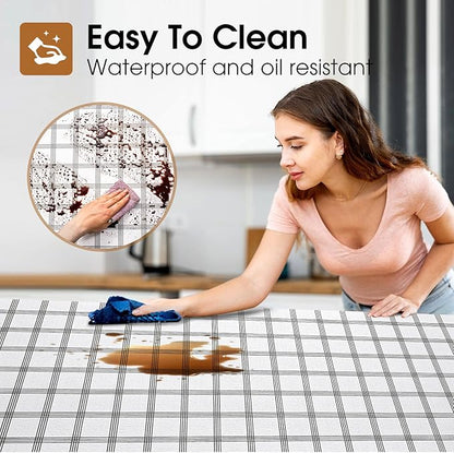 Beautysaid Shelf and Drawer Liner for Kitchen Cabinet, Non Adhesive Non Slip Shelf Paper Waterproof Washable Thickened for Dresser Pantry Shelve Bathroom Protector Liner(Plaid,18 in x 30 FT)