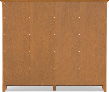 SIMPLIHOME Acadian Bookcase - 57 inch Tall 12-Cube Solid Wood Storage Display Unit in Light Golden Brown, Transitional Cube Organizer for Living Room or Office with Fixed Shelves and Tapered Legs