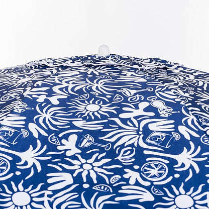 Business & Pleasure Co. Margaritaville Manana Umbrella - 6.5' Beach Umbrella Sand Anchor, 7' Tall Telescopic Aluminum Pole, UPF 50+