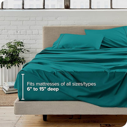 Bare Home Twin XL Sheet Set - College Dorm Size - Luxury 1800 Ultra-Soft Microfiber Twin Extra Long Bed Sheets - Deep Pockets - Easy Fit - Extra Soft - 3 Piece Set - Bed Sheets (Twin XL, Emerald)