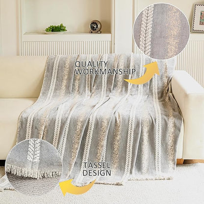 Couch Cover for Dogs Washable Sofa Cover, Sectional Couch Covers, Sofa Covers for 2 Cushion Couch, Non Slip Stripe Sofa Slipcovers Furniture Protector, Couch Protector from Cat Claws, Light,71''x102''