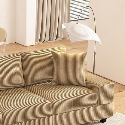 Eafurn 132.68" Oversized L Shaped Modular Sectional Sofa Couch with Reversible Chaise Lounge Daybed, Modern Corduroy Upholstered Corner Lounge Couch with Thick Cushions and Headrest