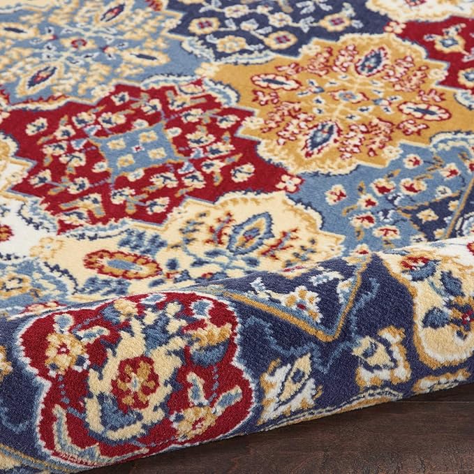 Nourison Home Grafix Multicolor 5'3" x 7'3" Area Rug - Easy Clean, Non Shedding, Bed Room, Living Room, Dining Room, Kitchen (5' x 7')