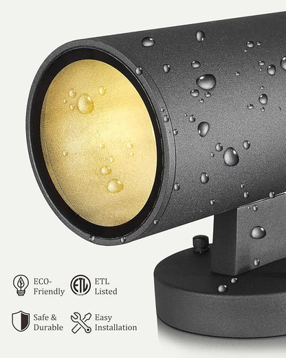 Ken & Ricky Outdoor Wall Light, Exterior Lighting Fixtures, Matte Black Outdoor Wall Sconce with Tempered Glass Cover for Porch Garage Patio Doorway Entryway -1 Pack