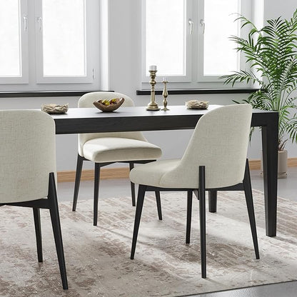 Casaphoria Wood Kitchen Table Set with 6 Chairs, 79" Rectangle Dining Kitchen Table & Chairs Set for 4-6, Modern Farmhouse Dining Table for Living Room, Easy Assembly, Black