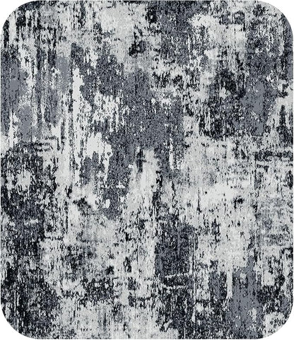 Washable Area Rugs 4ft Non-Slip Modern Abstract Soft for Living Room Entryway Bedroom Nursery, Print Pattern, Black Navy Blue Gray