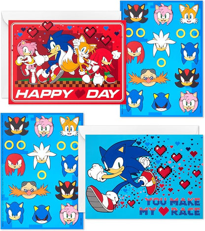 Hallmark Sonic the Hedgehog Valentine's Day Card Assortment for Kids (24 Valentine Cards, 24 Sticker Sheets and Envelopes)