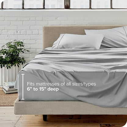 Bare Home King Sheet Set - 1800 Ultra-Soft Microfiber King Bed Sheets - Double Brushed - Deep Pockets - Easy Fit - 4 Piece Set - Bed Sheets (King, French Grey)