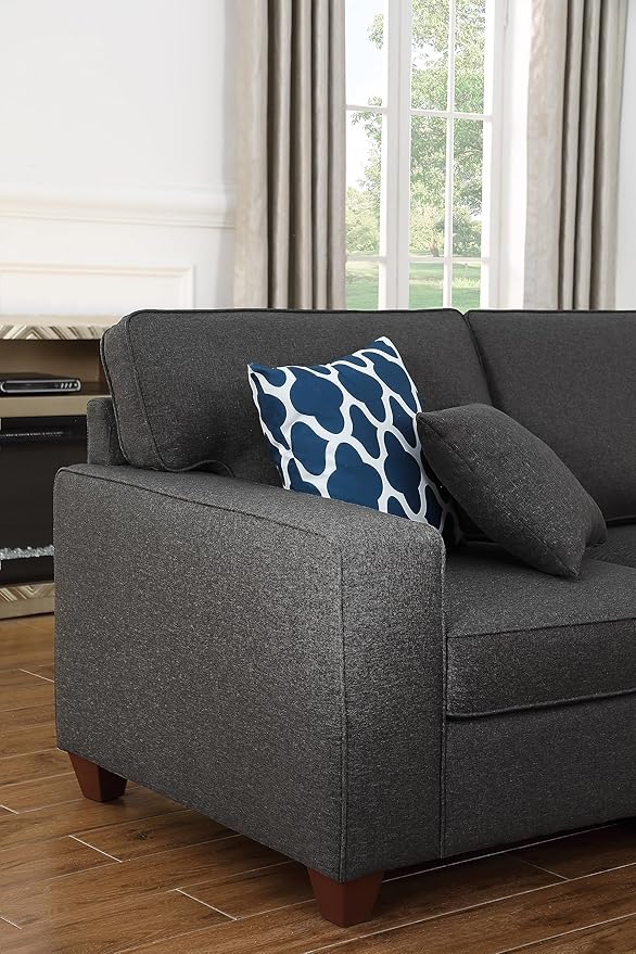 Devion Furniture Garisa Sectional Modular Sofa with Ottoman for Living Room, Apartment, Bedroom, Office, Dorm