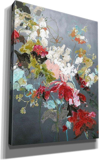 Epic Graffiti 'Abstract Floral 2' by Design Fabrikken, Giclee Canvas Wall Art, 12"x16"