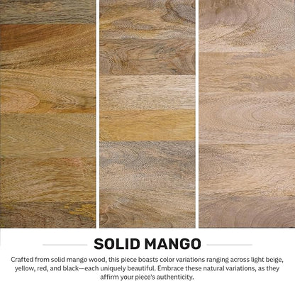 SIMPLIHOME Fallon SOLID MANGO WOOD 60 inch Wide Contemporary TV Media Stand in Natural For TVs up to 65 inches for the Living Room and Entertainment Center