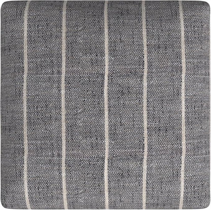 HomePop Home Decor Classic Open-Back Counter Height Barstool Square 24 Inch Bar Stools with Domed Cushion, Midnight Gray Woven Stripe