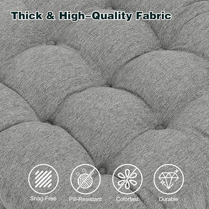 baibu Memory Foam Recliner Cushions with Lumbar Support Pillow Set for Elderly, 20x20x5 Inch Dual-Layer Design Non-Slip Recliner Seat Cushion & Back Support Pillow for Reduce Hip & Lumbar Pain, Grey