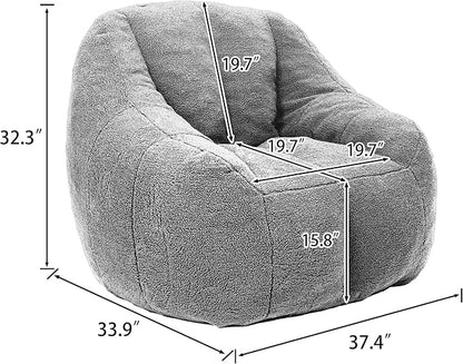 Furniliving Bean Bag Chair, Oversized Bean Bag Couch for Adults Lounge Chair for Bedroom Comfy Bean Bag Sofa with Back Support, Fluffy and Lazy Sofa for Living Room Bedroom Dorm, Pink, Teddy