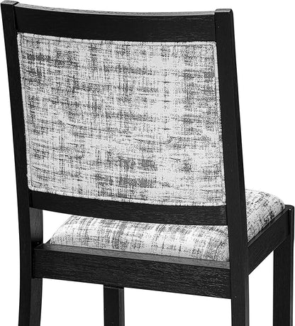 East West Furniture LGX25-BLK-30 -5 Piece Dining Set Includes a Rectangular Kitchen Table with Black Tabletop and 4 Stackable Polyester Fabric Chairs, Black