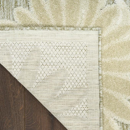 Nourison Home Aloha Ivory Sage 3'6" x 5'6" Area Rug - Easy Clean, Non Shedding, Bed Room, Living Room, Dining Room, Kitchen (4' x 6')