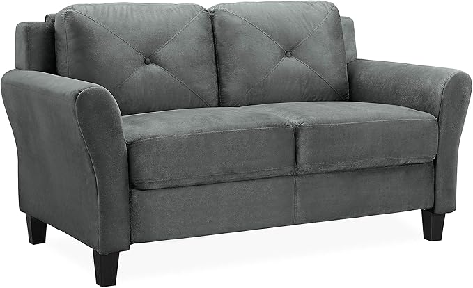 Lifestyle Solutions Harrington Loveseat, Dark Grey