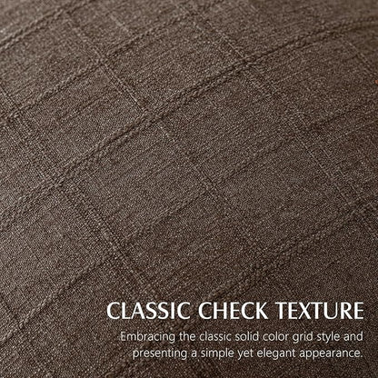 Foindtower Set of 2 Decorative Linen Check Throw Pillow Covers Neutral Farmhouse Vintage Cushion Covers Modern Boho Home Decor for Sofa Chair Couch Bedroom Living Room Outdoor,26×26 Inch,Dark Brown