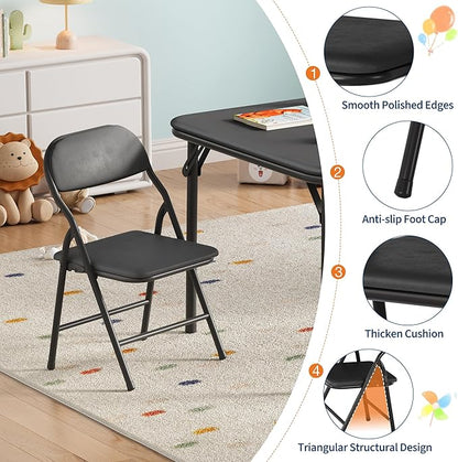 IDEALHOUSE 5 Piece Folding Kids Table and Chairs Set, Children Activity Table and Chairs Set for Dining Room,Daycare,Classrooms