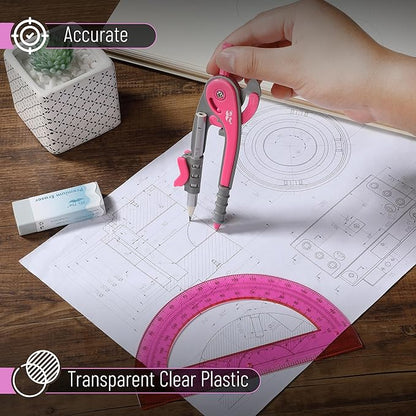 Mr. Pen- Compass and Protractor Set, Math Compass for Geometry and Drawing