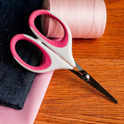 SINGER 07190 4-Inch Craft Scissors with Pink and White Comfort Grip, ,